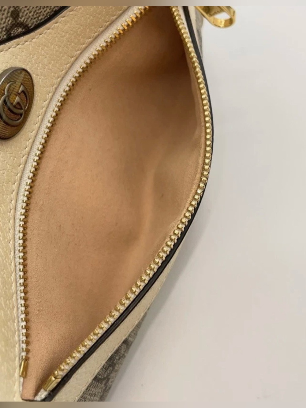 Gucci Ophidia GG Supreme Sherry Line Gray White Mini ShoulderBag - Picture 12 of 16
